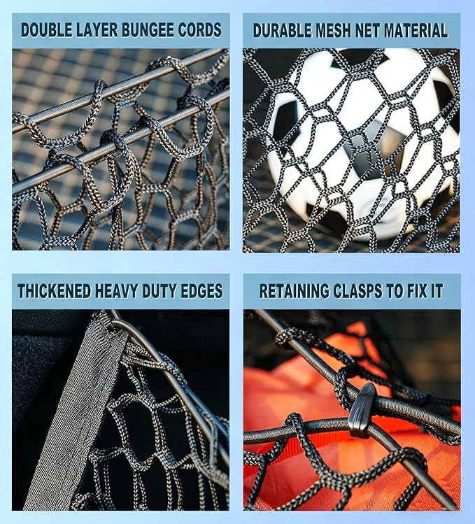 Envelope Style Cargo Net Compatible with Chevrolet Chevy Suburban, Cadillac Escalade, GMC Yukon XL Denali SLE SLT AT4 New 2026 2025 2024 2023 2022 2021 2020 2019 2018-2015 Trunk Car Tailgate Netting