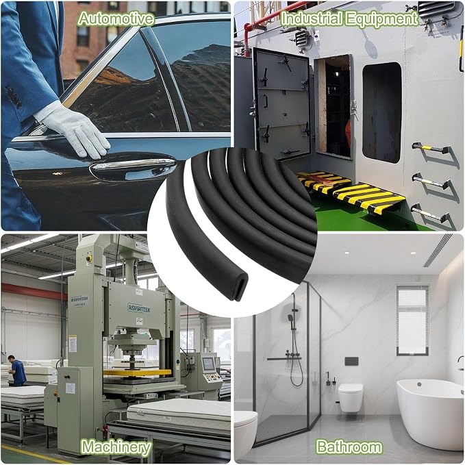 PATIKIL Rubber Edge Trim, 26.2ft x 3mm x 5mm U Channel Rubber Guard Seal Strip Protector Fit for 1mm Edge for Car Doors Hatches Sheet Metal Table Corners Steel Plates, Black