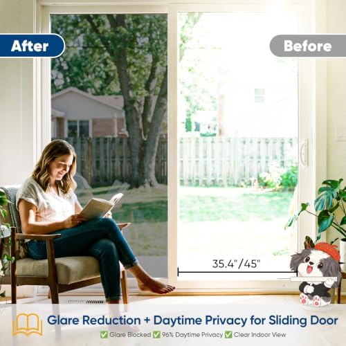 SUNBABY Window Privacy Film, One Way Mirror & Heat Blocking, 45"x157.5"
