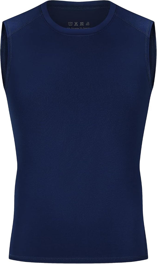 Youth Boys Sleeveless Compression Shirt Basketball Football Undershirt Quick Dry Kids Athletic Tank Tops for Workout