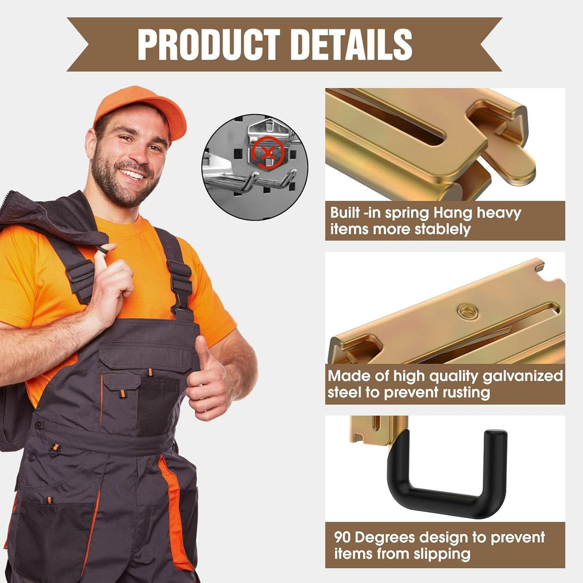 E Track Hook E Track Accessories ，E Track Accessories for Enclosed Trailer The dip molding Process is More Rust Resistant (4PCS E Track J Hooks+4PCS J Hooks Slot)