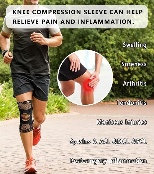 2 Pcs Knee Compression Sleeves for Men Women, Compression Knee Brace with Patella Gel Pad & Side Stabilizers,Knee Support for Meniscus Tear, Arthritis, Knee Pain Relief, Sports (Black and Brown, X-Large)