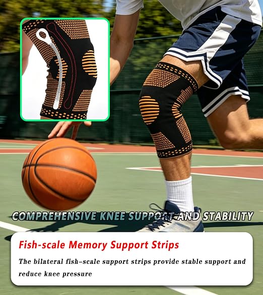 2 Pcs Knee Compression Sleeves for Men Women, Compression Knee Brace with Patella Gel Pad & Side Stabilizers,Knee Support for Meniscus Tear, Arthritis, Knee Pain Relief, Sports (Black and Brown, X-Large)